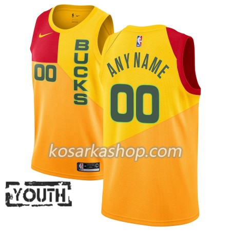 Dres Milwaukee Bucks Prilagođeni Nike 2018-19 City Edition Žuti Swingman - Dječji